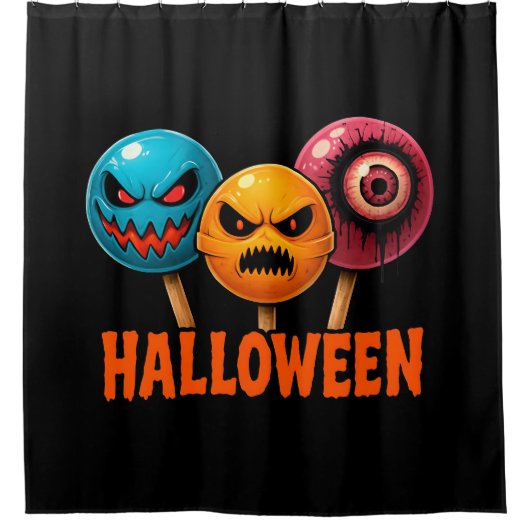 悪意のあるスイーツハロウィーン シャワーカーテン (正面)
