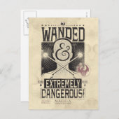 悪意のある非常に危険な指名手配ポスター – 黒 ポストカード (正面/裏面)