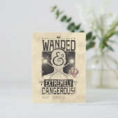 悪意のある非常に危険な指名手配ポスター – 黒 ポストカード (スタンド正面)