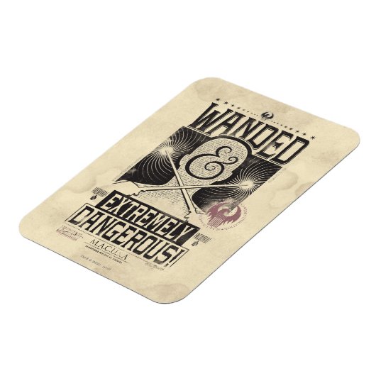 悪意のある非常に危険な指名手配ポスター – 黒 マグネット (左側)
