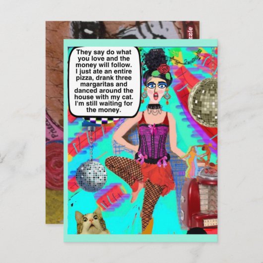 悪数々の女の子アートの目的カード ポストカード (正面/裏面)