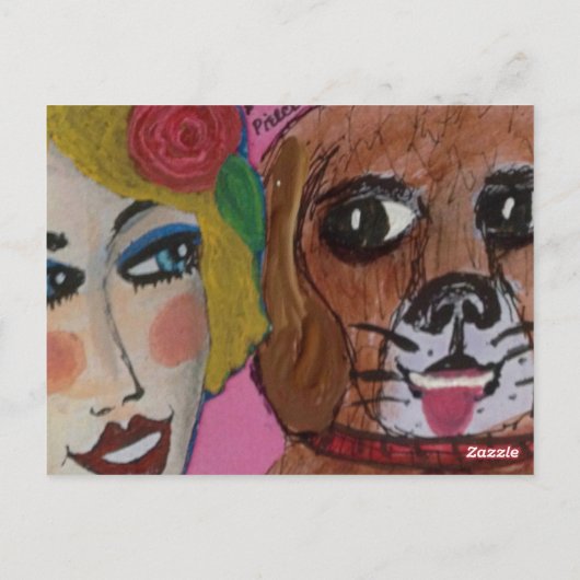 悪数々の女の子アートの目的カード ポストカード (裏面)