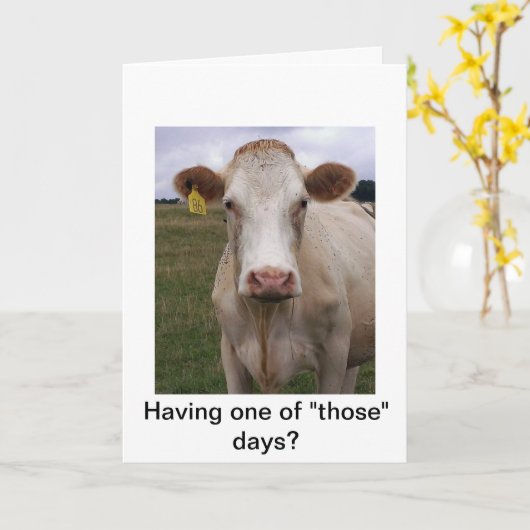 悪日の牛 カード (黄色い花)