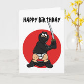 悪日忍者誕生日カード カード (黄色い花)