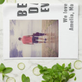 悪最高のいEver Father's Day 2 Photo Collage キッチンタオル (折り畳み)