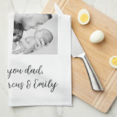 悪最高のいEver Father's Day 2 Photo Collage キッチンタオル (四つ折り)