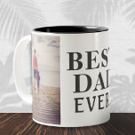 悪最高のいEver Father's Day 2 Photo Collage ツートーンマグカップ<br><div class="desc">Bad 最高の Ever Father's Day 2 Photo Collage Coffee Mug /写真でマグカップをパーソナライズする – テンプレートに2枚の写真を挿入する。黒モダンはっきりしたパパ最高のタイポグラフィ常に – 文字の任意の部分を変更もしできる。パパのために自分の個人的な父の日の贈り物を作成。</div>