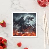 悪淡い色の馬と死のハロウィーン スタンダードカクテルナプキン (インサイチュ)