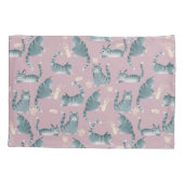 悪灰色のタビー猫がパターンを物ノック 枕カバー (裏面)