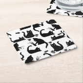 悪猫が物 スクエアペーパーコースター (アングル)