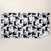 悪猫が物 ビーチタオル (正面)