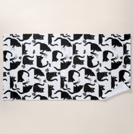 悪猫が物 ビーチタオル