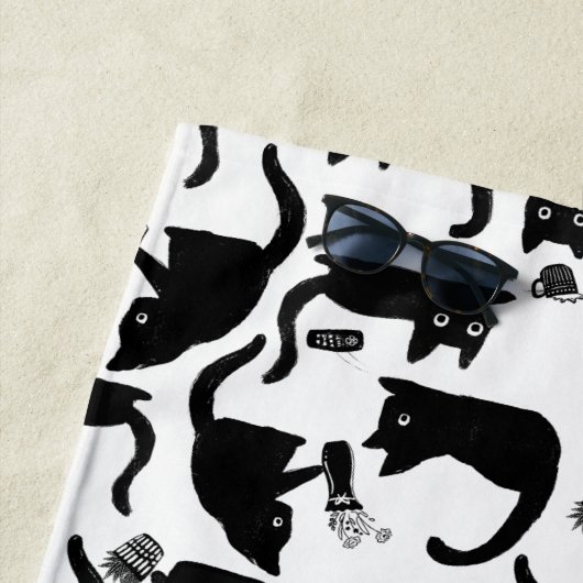 悪猫が物 ビーチタオル (インサイチュ)