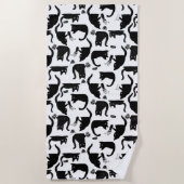 悪猫が物 ビーチタオル (正面)