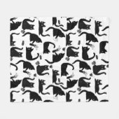 悪猫が物 フリースブランケット (正面(横))