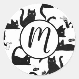 悪猫が物 ラウンドシール