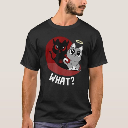悪猫ワスイヒアルスニヒト - 笑える邪悪な猫 かわいい猫 Tシャツ (正面)