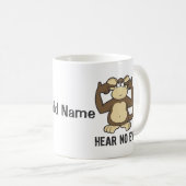 悪猿が-個人化なるのを聞かないで下さい コーヒーマグカップ (正面右)