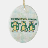 悪猿の緑を聞かないで下さい セラミックオーナメント (右)