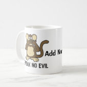 悪猿を話さないで下さい-個人化して下さい コーヒーマグカップ (正面左)