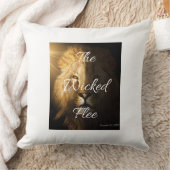 悪者は箴言28:1を逃れる クッション (ブランケット)