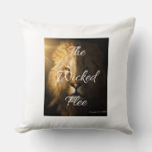 悪者は箴言28:1を逃れる クッション (正面)