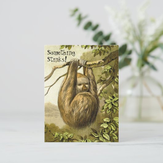 悪臭おもしろいを放つ何かの匂いを嗅ぐ ポストカード (スタンド正面)