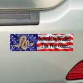 悪賢い何かはこの方法来ます バンパーステッカー (車上)