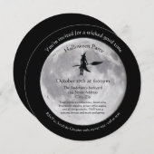 悪賢い月-円のハローウィンパーティの招待状 招待状 (正面/裏面)