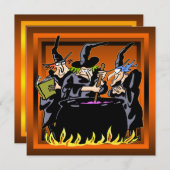 悪賢い魔法使いのハローウィンパーティの招待状 招待状 (正面/裏面)