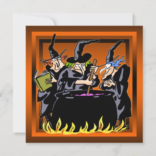 悪賢い魔法使いのハローウィンパーティの招待状 招待状 (正面)