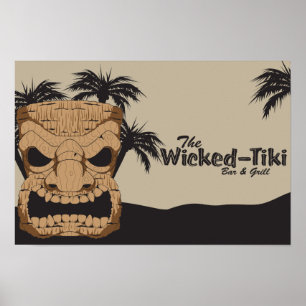 悪賢いTikiのバーポスター ポスター