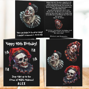 悪趣味ホラー 悪魔のサーカス団員 ダークな40歳の誕生日 カード