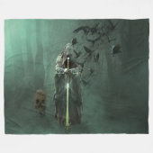 悪霊と狼 フリースブランケット (正面(横))