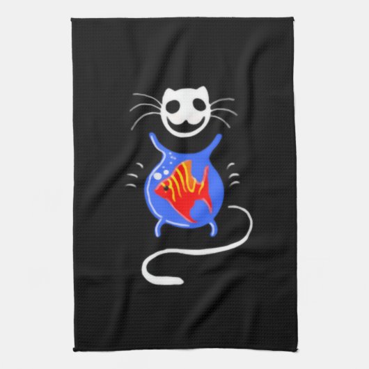 悪霊猫ゴシック キッチンタオル (縦)