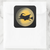 悪飛んでいる魔女シルエット スクエアシール (バッグ)