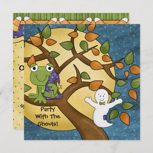 悪鬼のハロウィンの招待状を持つパーティー 招待状 (正面/裏面)