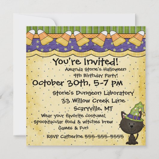 悪鬼のハロウィンの招待状を持つパーティー 招待状 (裏面)