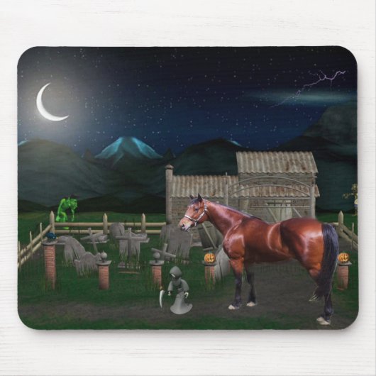 悪鬼の友人のマウスパッドの馬ハロウィン マウスパッド (正面)