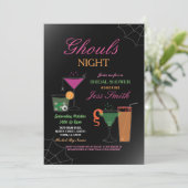 悪鬼夜ハロウィンのブライダルシャワーのカクテル 招待状 (スタンド正面)