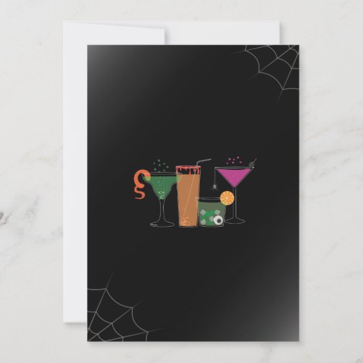 悪鬼夜ハロウィンのブライダルシャワーのカクテル 招待状 (裏面)