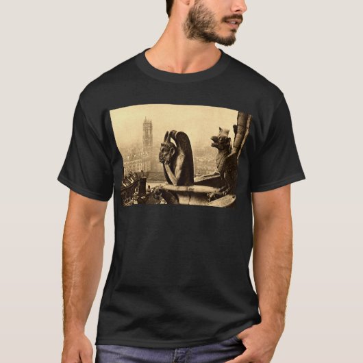 悪鬼Notre Dameのパリフランスの1912年のヴィンテージ Tシャツ (正面)