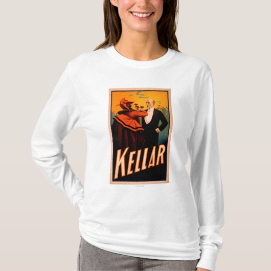 悪魔が付いているKellarの手品師の飲むワイン Tシャツ (正面)