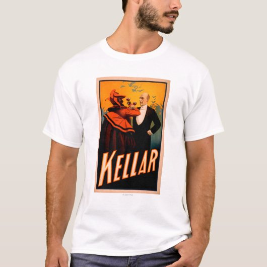 悪魔が付いているKellarの手品師の飲むワイン Tシャツ (正面)
