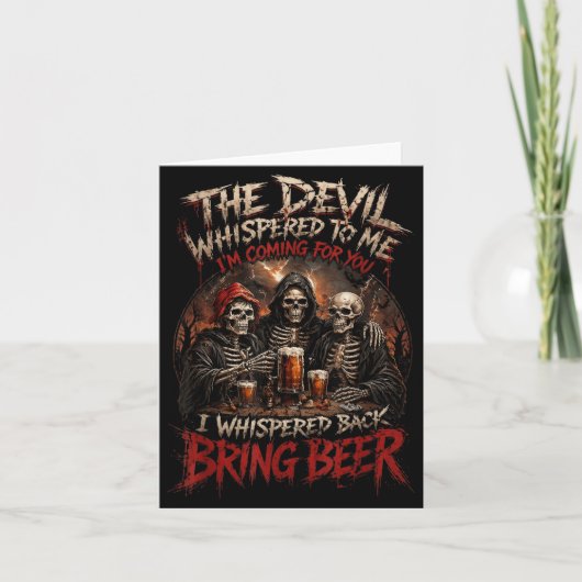 悪魔が囁いたらビールを届けようと囁き返す カード (正面)