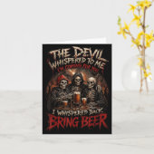 悪魔が囁いたらビールを届けようと囁き返す カード (黄色い花)