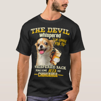 悪魔が囁く 私があなたを迎えに行くよ チワワと Tシャツ