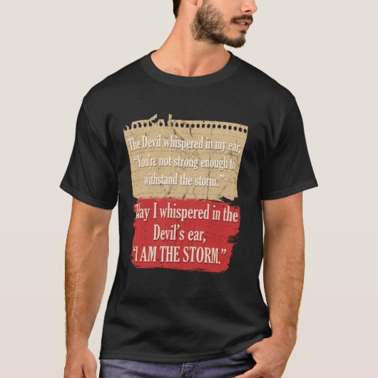 悪魔が私の耳元でささやいた 悪魔の引用 Tシャツ (正面)