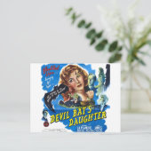 悪魔こうもりの娘、ヴィンテージホラー映画のポスター ポストカード (スタンド正面)