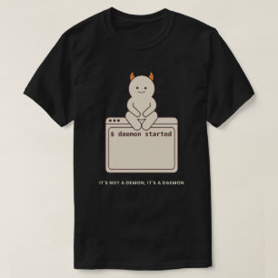悪魔じゃないデーモンだよ Linuxジョーク ブラック Tシャツ